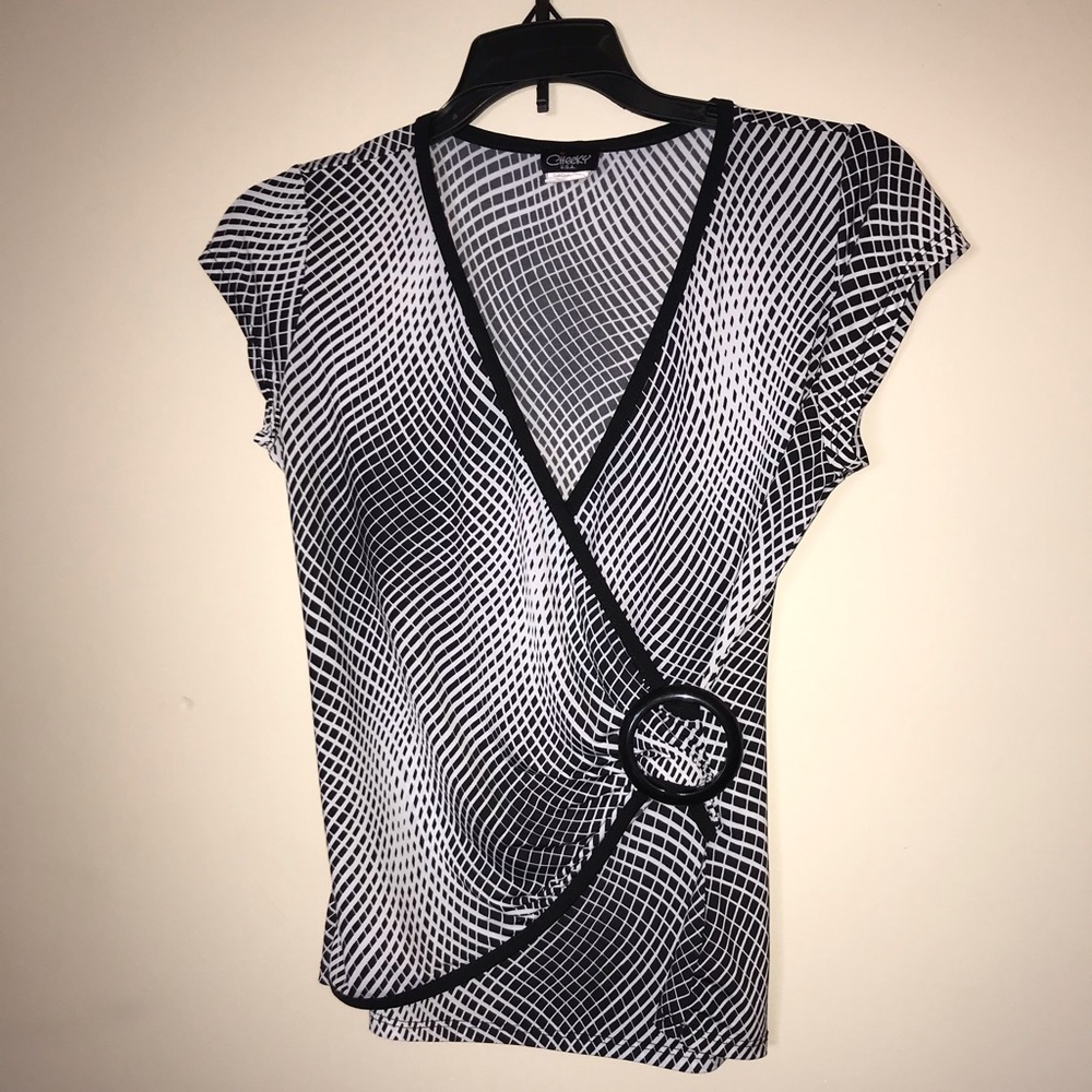 Black and white blouse